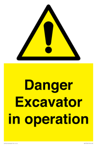Danger Excavator in operation